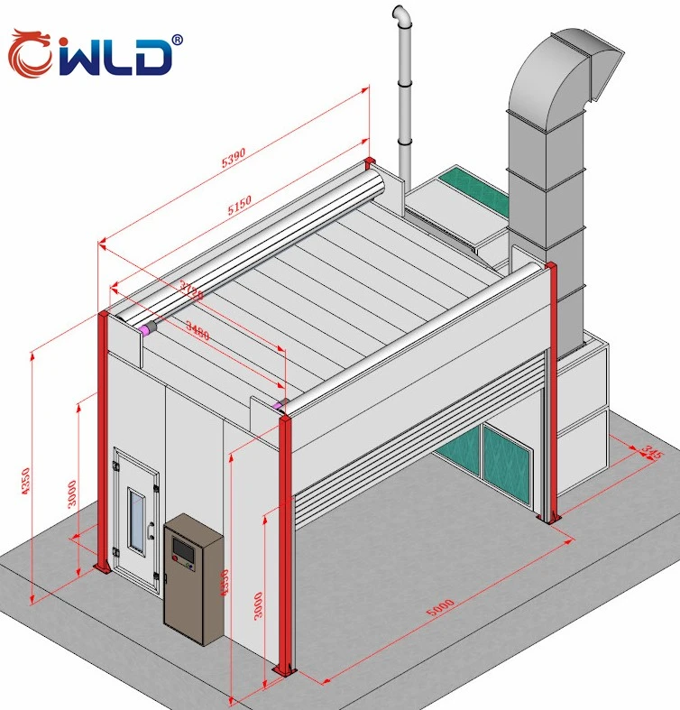 Customized Spray Booth With Rolling Door And Frequency Converter factory